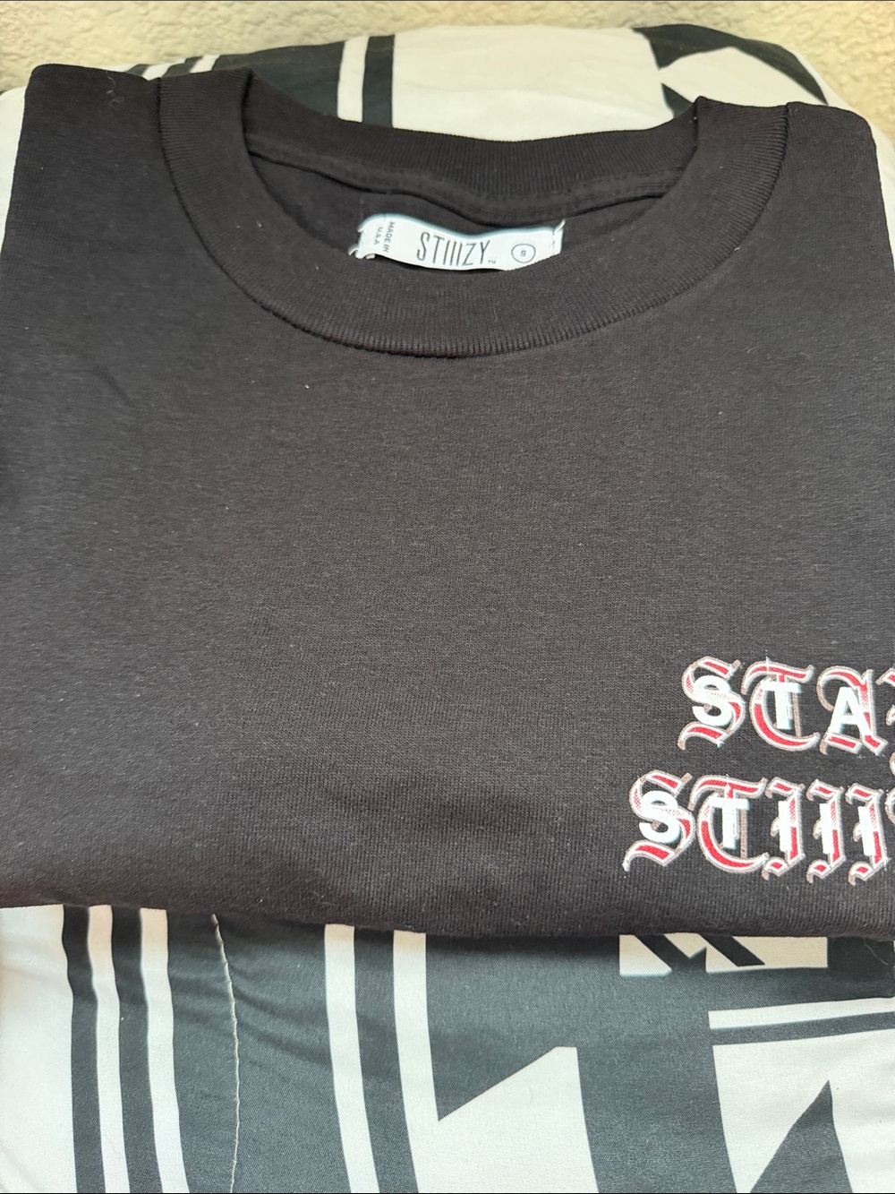 STIIIZY Black Crewneck Tee with White Label